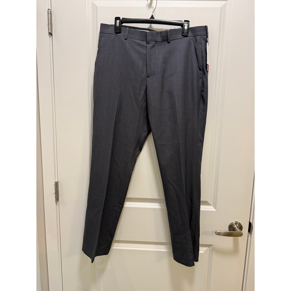 Perry Ellis Portfolio Modern Fit Dress Pants 33x30 Charcoal Gray Folio-Flex NEW